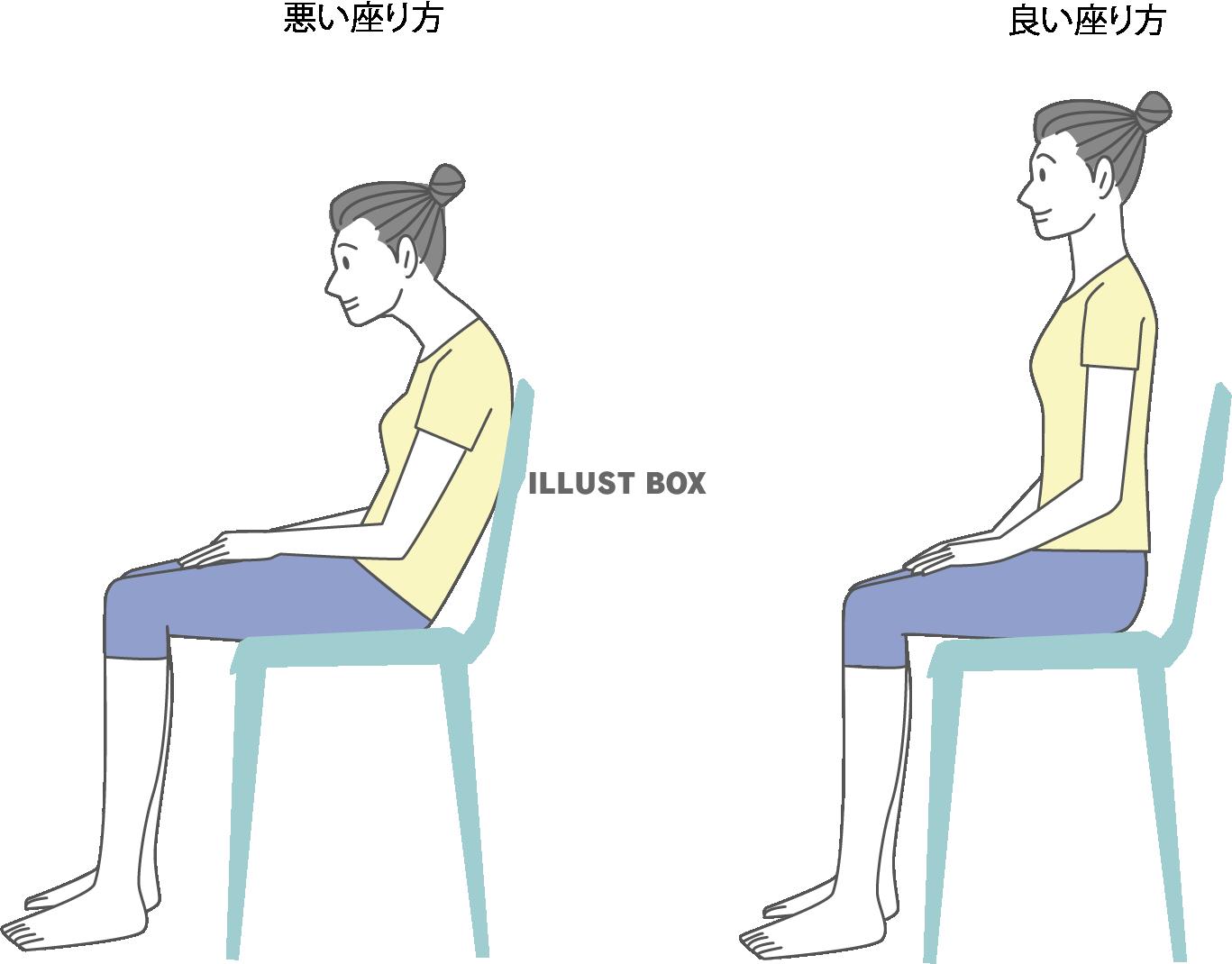 座る イラスト無料