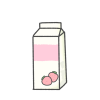 手書きで可愛いパックジュース『いちごみるく』のイラスト（透過PNG）