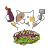 お好み焼きを食べる三毛猫