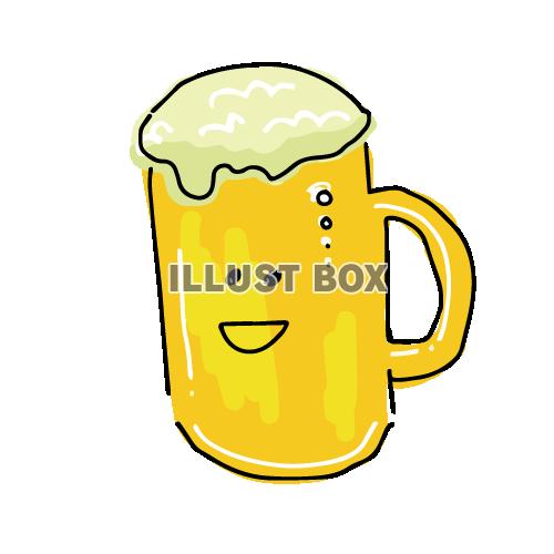 ビール　中ジョッキ　のイラスト