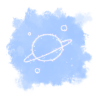 絵本風で可愛い手書きの「土星」アイコン