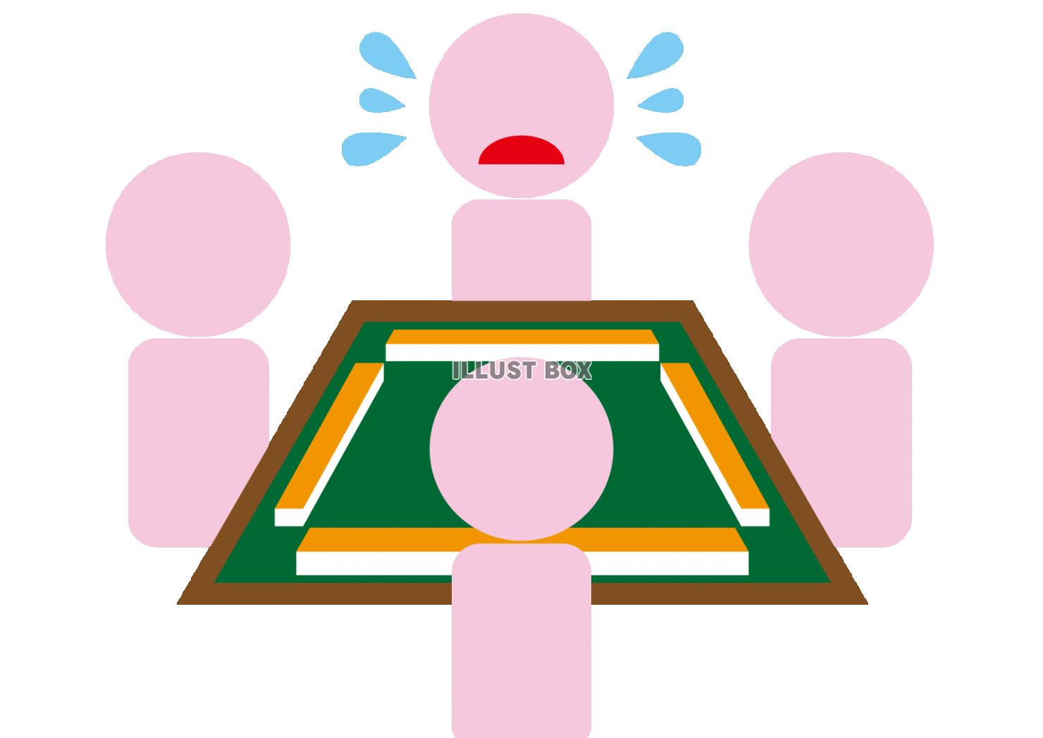 ５イラスト（麻雀・４人・女性・焦り）