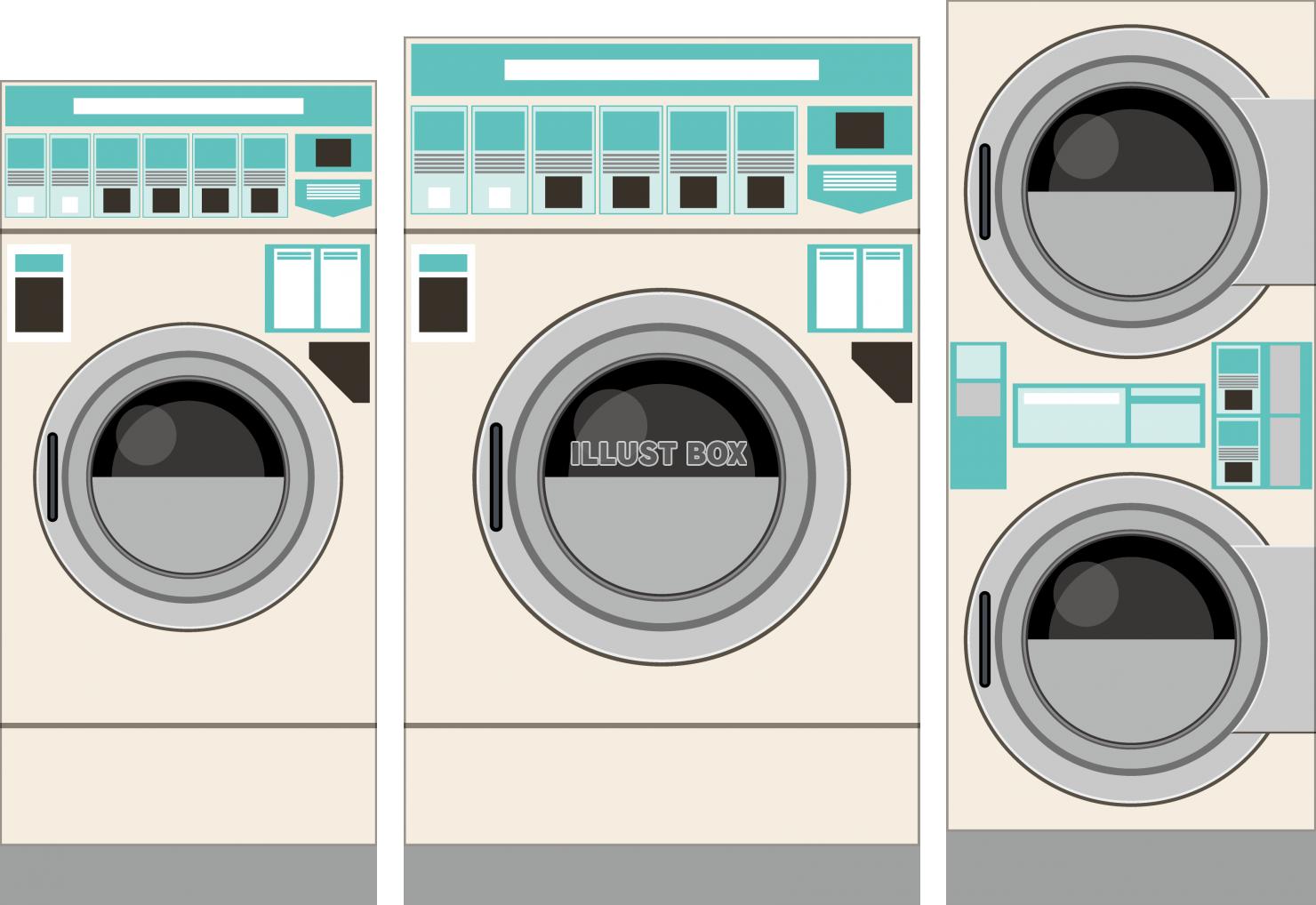 無料イラスト コインランドリーの洗濯機