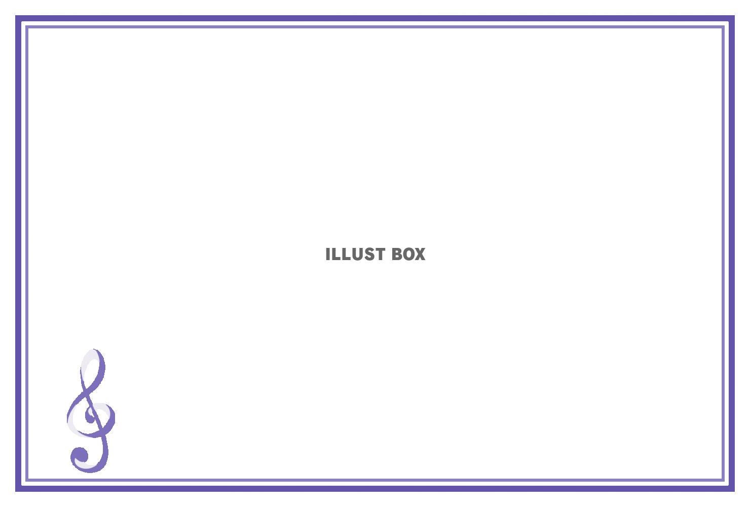 シンプルなト音記号のフレーム・枠素材（藤色）