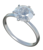 ダイヤモンドの指輪 銀色 斜め (透過PNG)