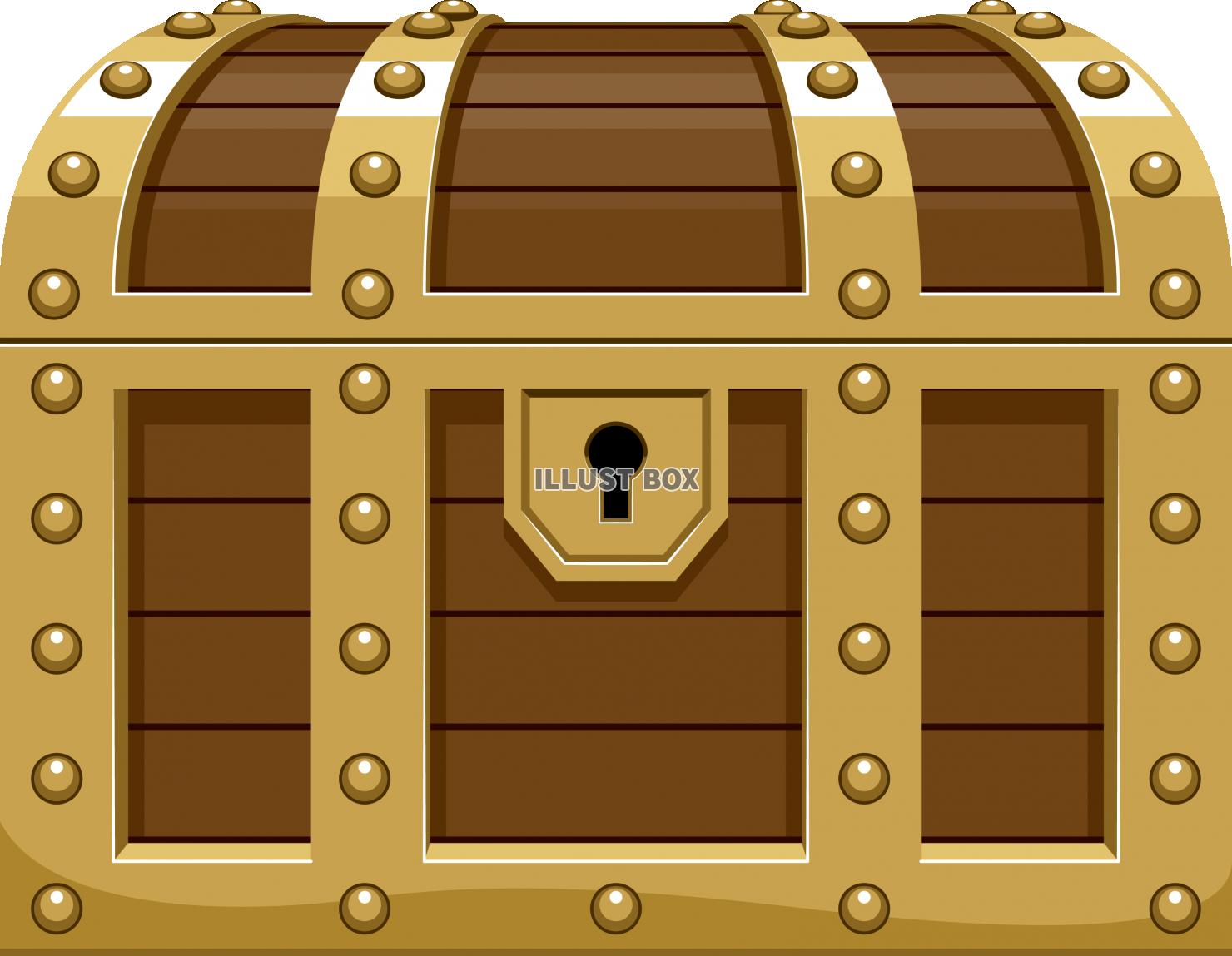 木製の頑丈な鍵付きの宝箱