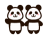 仲良しの双子のパンダ