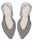 先のとがったグレーのパンプス 