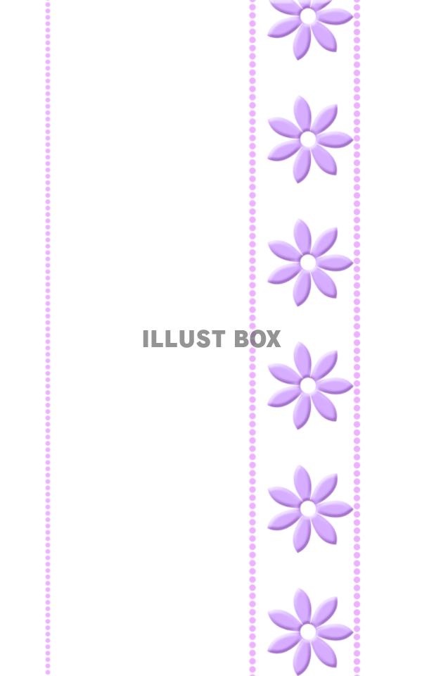 縦長の花とラインフレーム：パープル