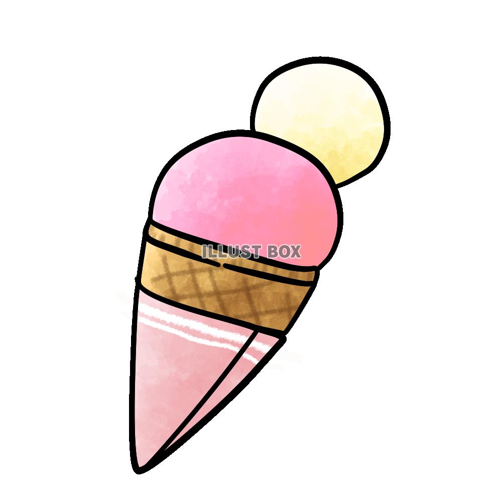 無料イラスト シンプルで可愛いアイスクリームイラスト 透過png