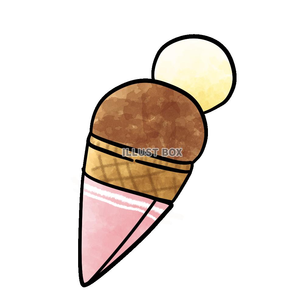 シンプルで可愛いアイスクリームイラスト（透過PNG）