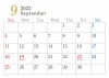 2022年9月シンプルカレンダー　