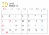 2022年10月シンプルカレンダー　