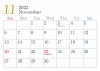 2022年11月シンプルカレンダー