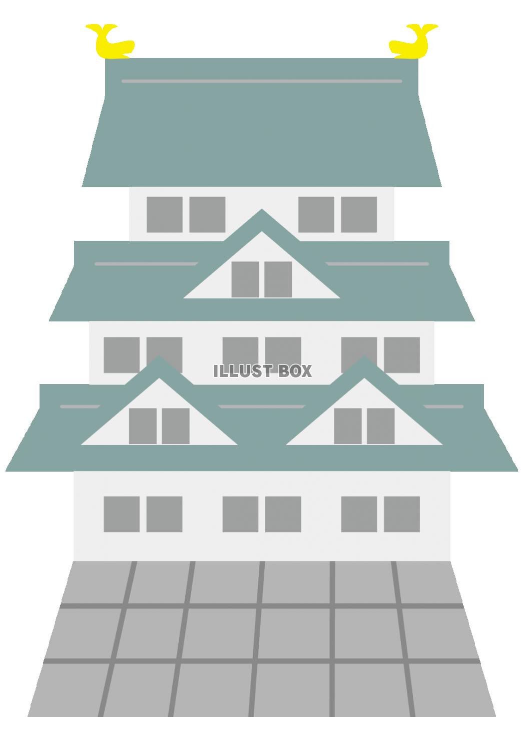 無料イラスト ８イラスト 日本の城 シャチホコ 切込接