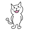 笑顔の白猫のイラスト