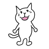 笑顔の表情の白猫のイラスト