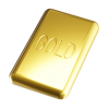 金の延べ棒 板状 (透過PNG)