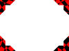 モザイク模様フレーム赤と黒の飾り枠背景素材イラスト。透過png