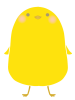 少し上を向くヒヨコのイラスト　線なし