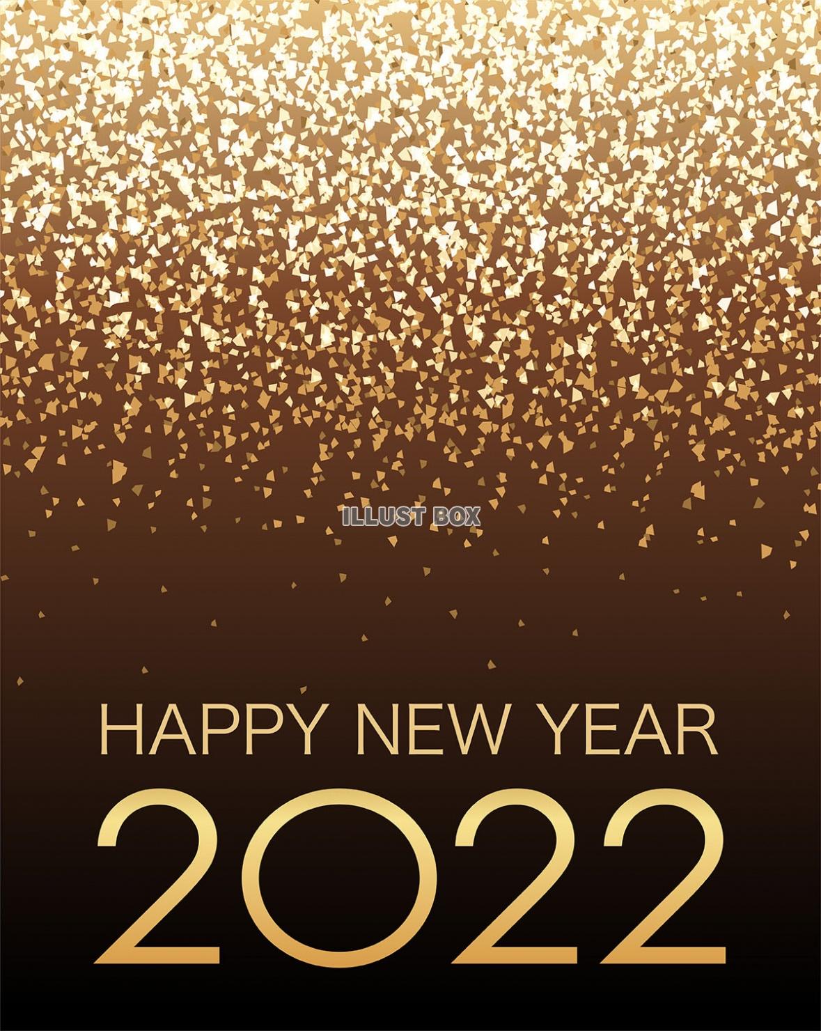 祝2022年　キラキラした粒子の背景とロゴ
