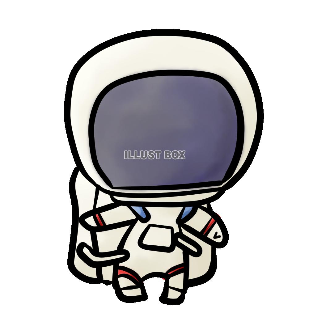 シンプルで可愛い宇宙飛行士のイラスト（透過PNG）