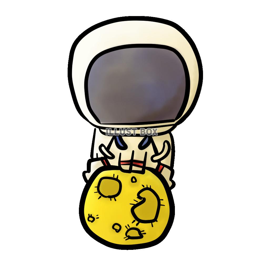 シンプルで可愛い宇宙飛行士のイラスト（透過PNG）