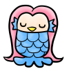 シンプルで可愛いアマビエのイラスト（透過PNG）