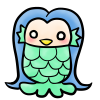 シンプルで可愛いアマビエのイラスト（透過PNG）