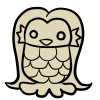シンプルで可愛いアマビエのイラスト（透過PNG）
