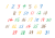 カラフル数字・1〜31（カレンダーに☆）