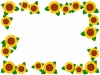 向日葵の花模様フレームシンプル飾り枠背景素材イラスト  