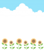 夏の背景_入道雲と向日葵