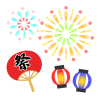 花火の祭イラスト　透過png