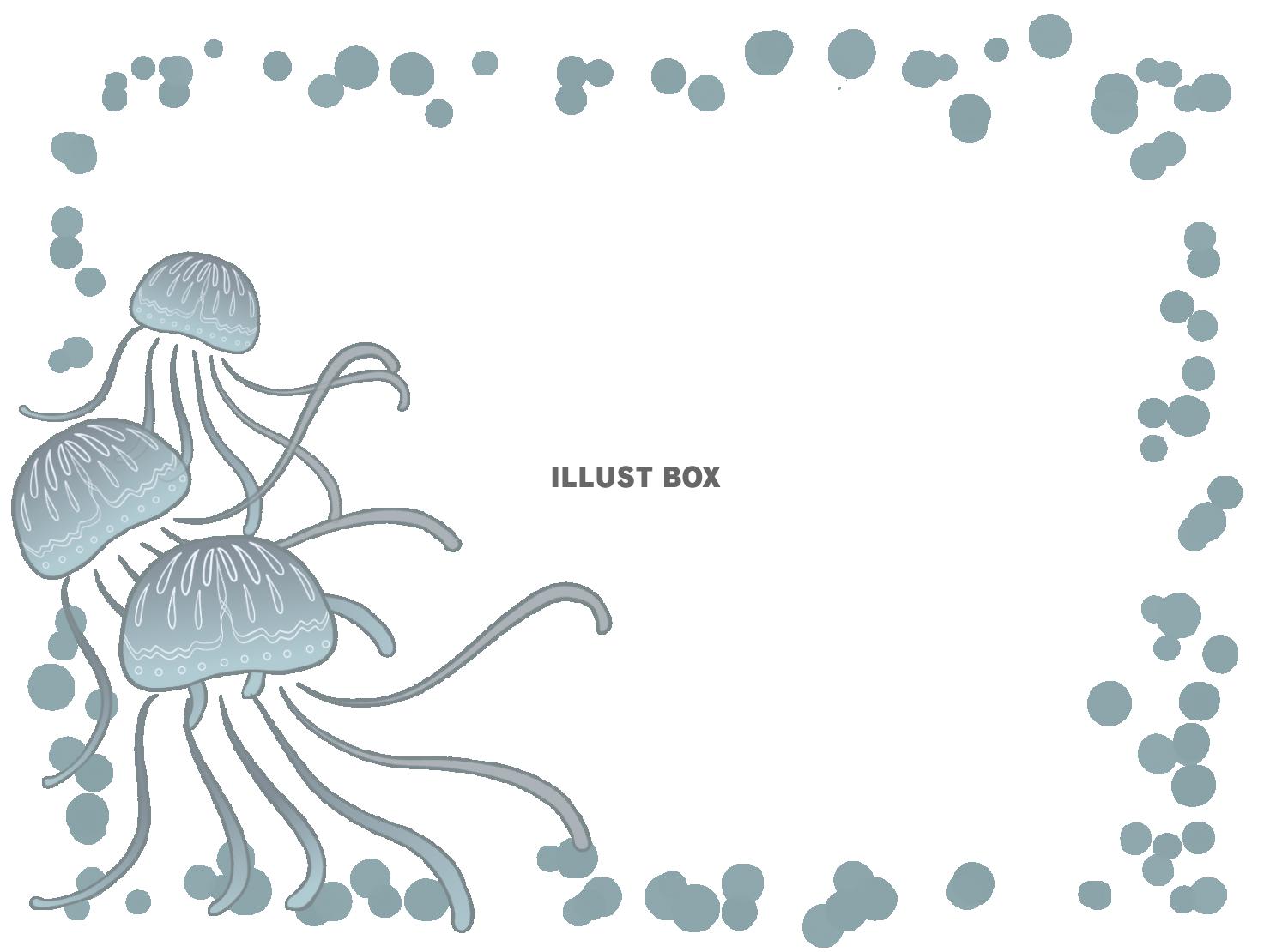シンプルなクラゲのフレーム　線あり