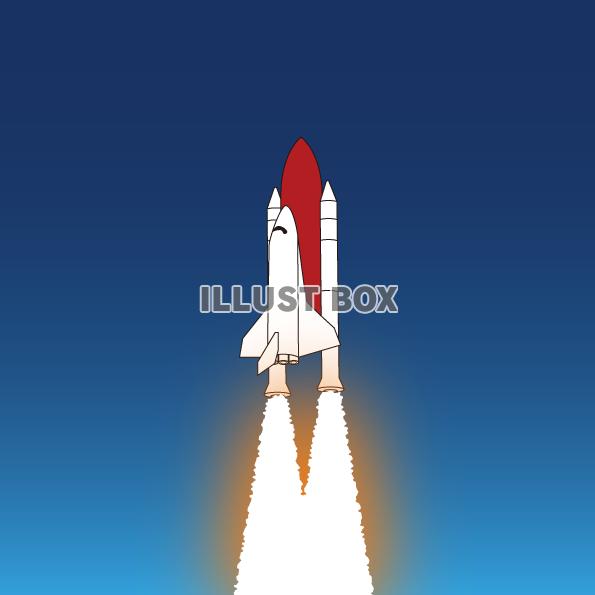 宇宙事業によるロケット飛行のイラスト
