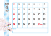 2022年4月花シンプルカレンダー