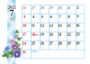 2022年7月花シンプルカレンダー