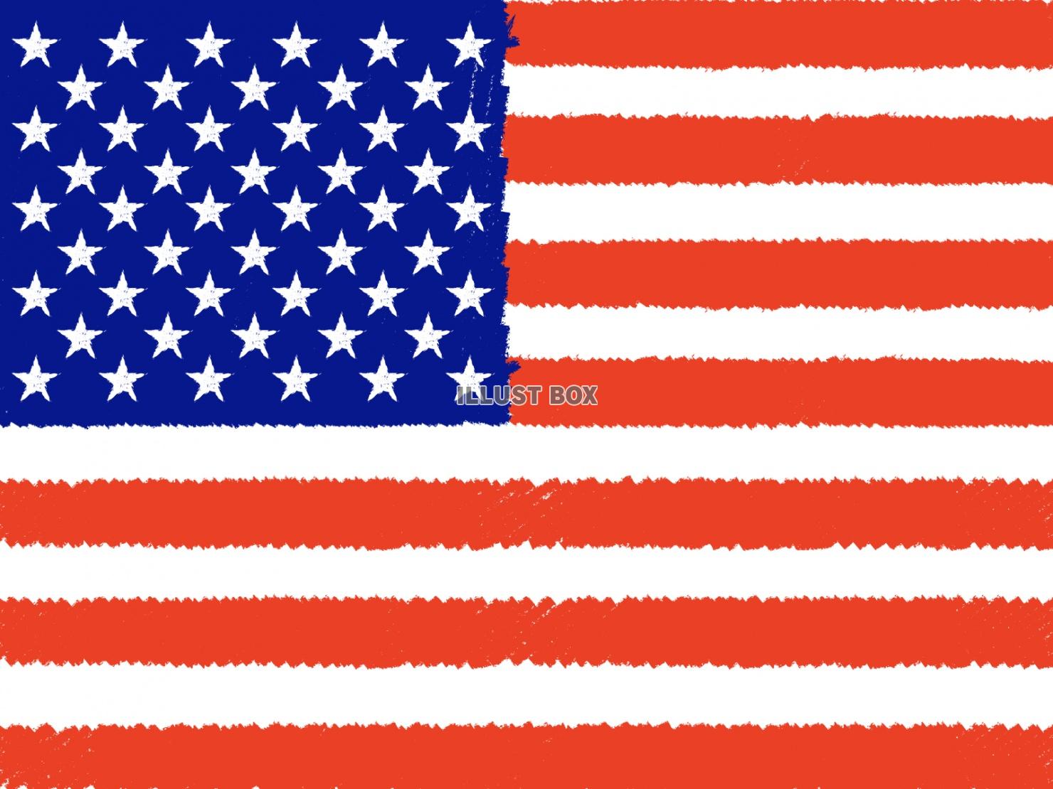 クレヨン手書き『アメリカ国旗』
