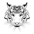 トラのシルエット　ベクター・透過PNG