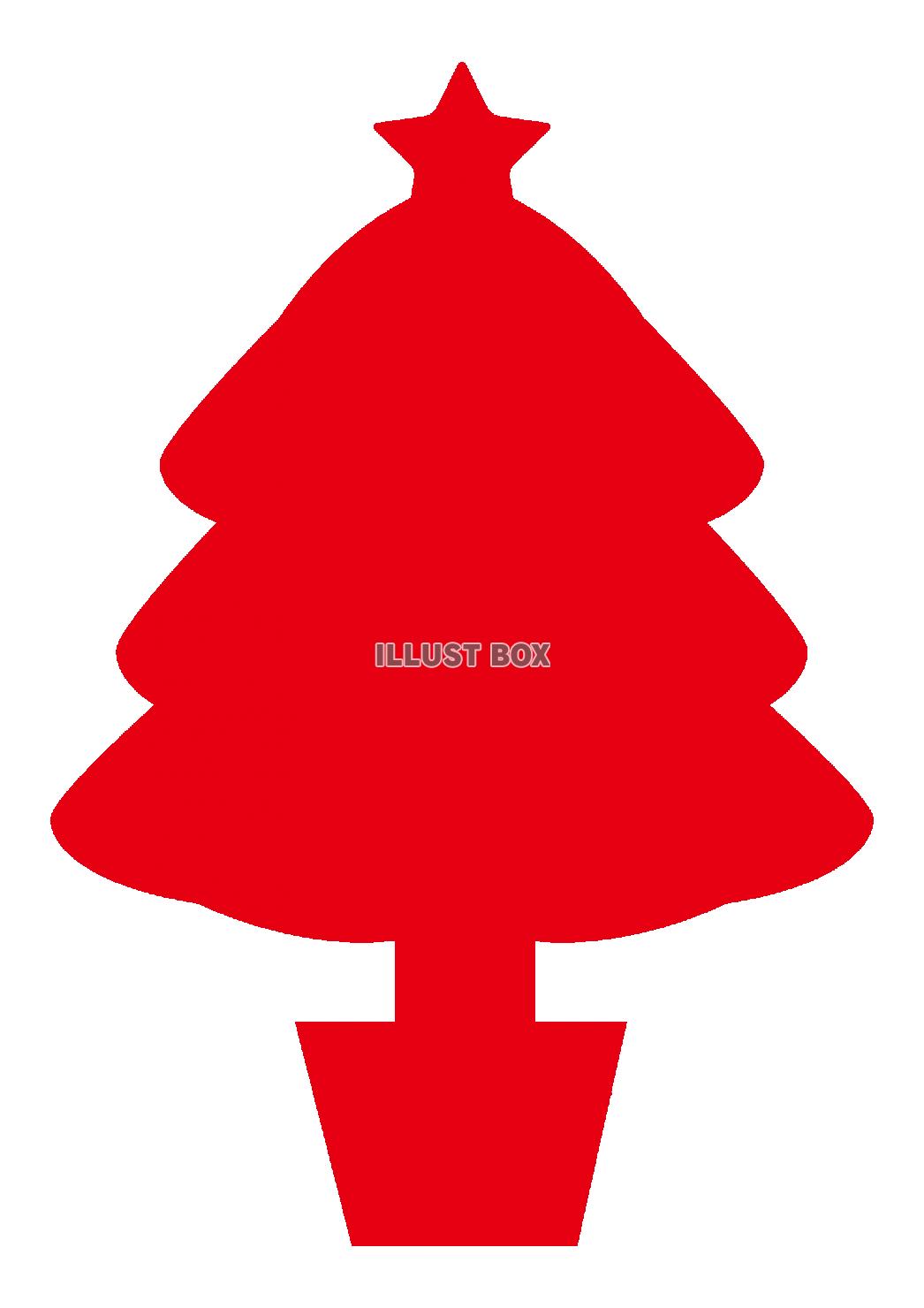 ５枠（クリスマスツリー・赤スペース・白背景）