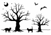 ハロウィン★Halloween★枯れ木と黒猫