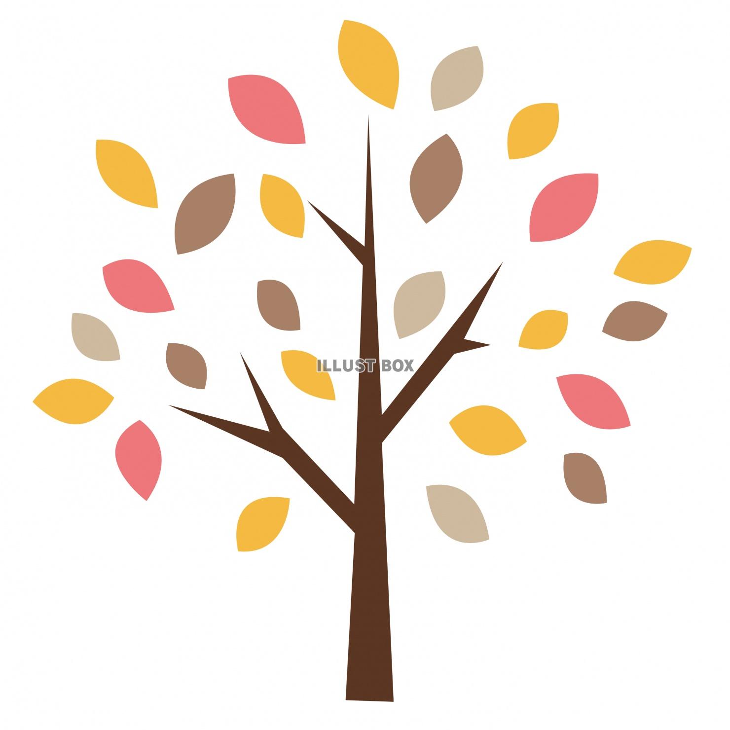 無料イラスト 季節のイラスト 秋 かわいい木のイラスト