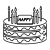 線画のケーキ