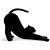 猫の伸び　シルエット　ベクター・透過PNG