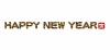 年賀状素材　虎柄のHappy New Yearロゴ