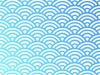 グラデーション青海波パターン：青×水色