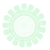 大輪の花とチェックのフレーム：グリーン