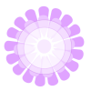 大輪の花の単色フレーム：パープル