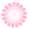 大輪の花の単色フレーム：ピンク